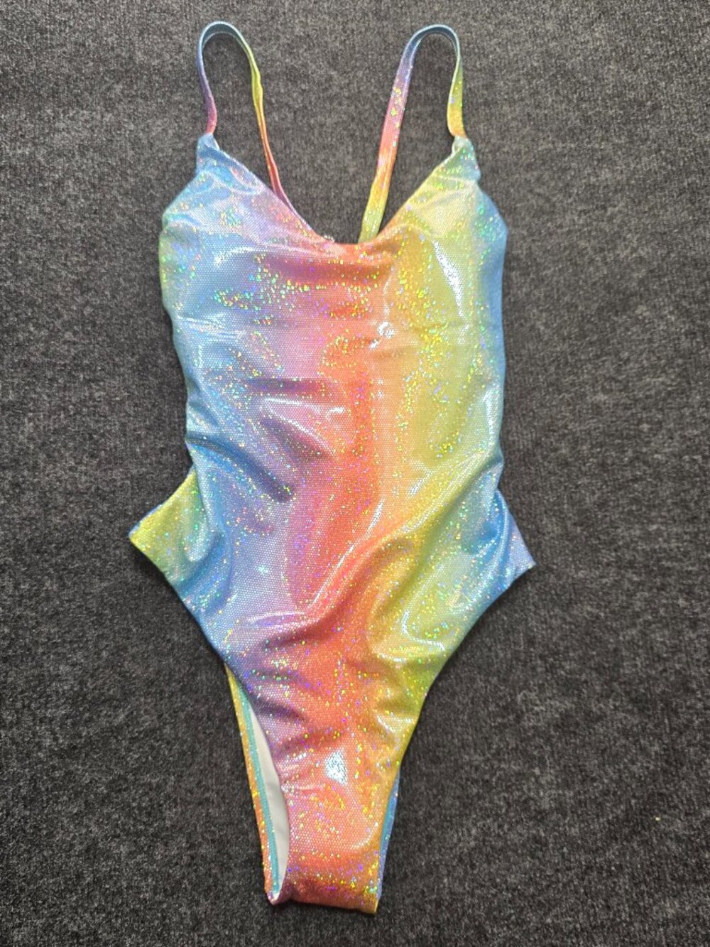 VENUS One Piece Swimsuit Size 8 Iridescent Rainbow Holographic Sparkle NWT